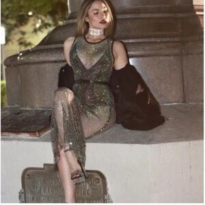 ZARA Black Mesh Sleeveless Maxi Sheer Maxi Dress ⭐️